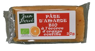 Jean Hervé Massepain écorces oranges confites bio 50g - 7291